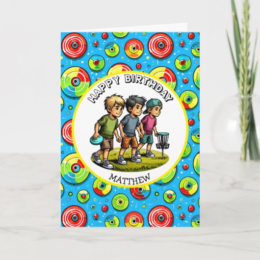 ディスパーソナライズされたクゴルフボーイズ誕生日 カード (正面)