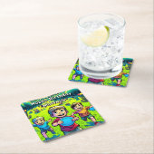 ディスパーソナライズされたクゴルフボーイズ誕生日 スクエアペーパーコースター (インサイチュ)