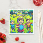 ディスパーソナライズされたクゴルフボーイズ誕生日 スタンダードランチョンナプキン (インサイチュ)