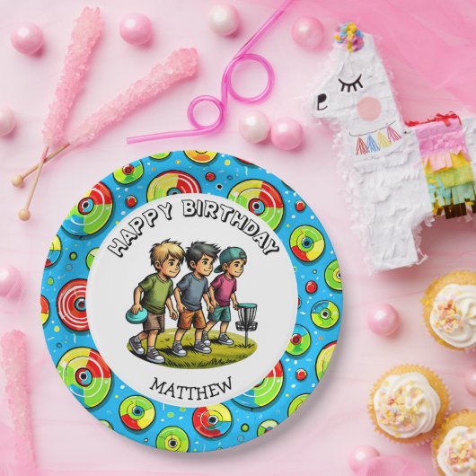 ディスパーソナライズされたクゴルフボーイズ誕生日 ペーパープレート (パーティー)