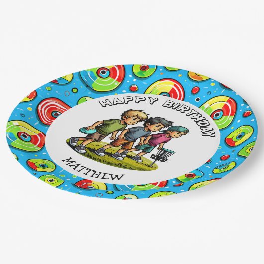 ディスパーソナライズされたクゴルフボーイズ誕生日 ペーパープレート (アングル)