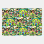 ディスパーソナライズされたクゴルフボーイズ誕生日 ラッピングペーパーシート (正面3)