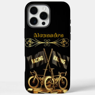 ディスプレイのゴールデンバイクフラッはっきりしたグ iPhone 16 PRO MAXケース