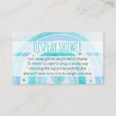 ディスプレイシャワーなしギフトラップターコイズレインボーラベル エンクロージャーカード (正面)