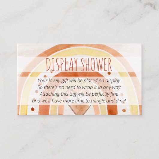 ディスプレイシャワーなしギフトラップ詩レインボーラベル エンクロージャーカード (正面)