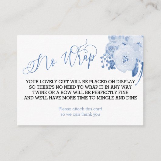 ディスプレイシャワーほこりっぽい青フローラノーラップ エンクロージャーカード (正面)