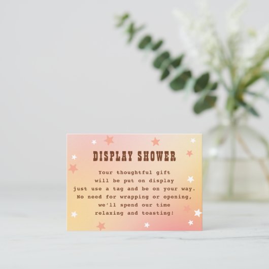 ディスプレイシャワーウェスタンかわいらしスターズブライダルシャワー エンクロージャーカード (スタンド正面)