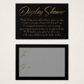 ディスプレイシャワーエレガント金ゴールド&ブラックギフトラベルカード (正面&裏面)