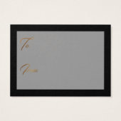 ディスプレイシャワーエレガント金ゴールド&ブラックギフトラベルカード (裏面)