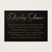 ディスプレイシャワーエレガント金ゴールド&ブラックギフトラベルカード (正面)