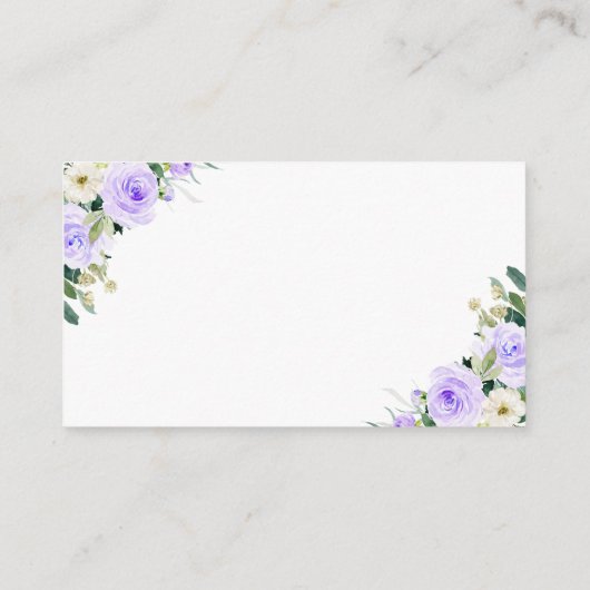 ディスプレイシャワーカードラベンダーハニービー赤ちゃんシャワー エンクロージャーカード (裏面)