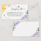ディスプレイシャワーカードラベンダーハニービー赤ちゃんシャワー エンクロージャーカード (正面/裏面)