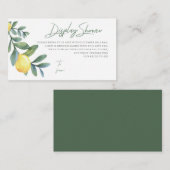 ディスプレイシャワーカード、ノーラップ、レモンブライダルシャワー エンクロージャーカード (正面/裏面)