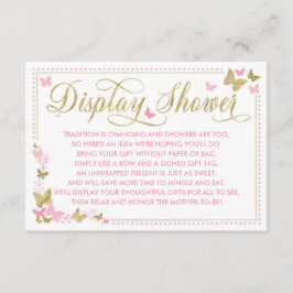 ディスプレイシャワーカード、バタフライベビーシャワー エンクロージャーカード