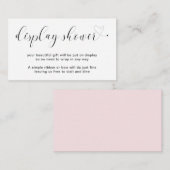 ディスプレイシャワーガールハートピンクシンプルの赤ちゃんシャワー エンクロージャーカード (正面/裏面)
