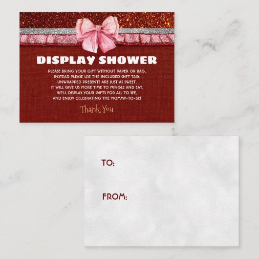 ディスプレイシャワーサンタガールベビーシャワー エンクロージャーカード (正面/裏面)