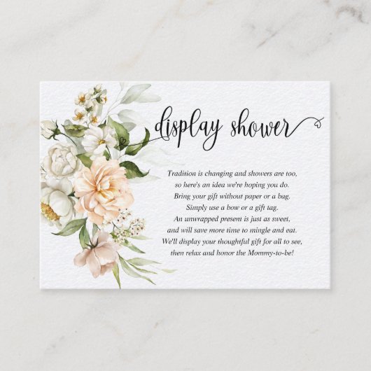 ディスプレイシャワーダスティピンクローズセージ緑ベビー エンクロージャーカード (正面)