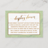 ディスプレイシャワーハート金ゴールドスクリプトギフトラベル、ミント エンクロージャーカード (正面)