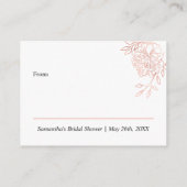 ディスプレイシャワーバラ金ゴールド植物白 エンクロージャーカード (裏面)