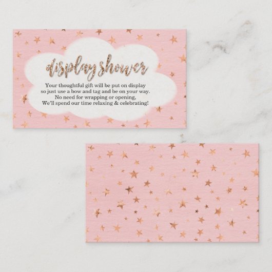 ディスプレイシャワー挿入女子ベビーシャワー招待状 エンクロージャーカード (正面/裏面)