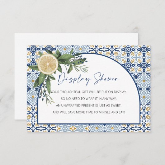 ディスプレイシャワー未包の柑橘類イタリアンテーマ エンクロージャーカード (正面/裏面)