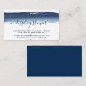 ディスプレイシャワー男の赤ちゃんネイビーブルーウォーター色 エンクロージャーカード (正面/裏面)