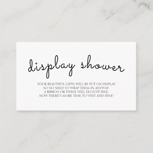 ディスプレイシャワー白黒ベビーシャワー筐体 エンクロージャーカード (正面)