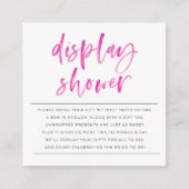 ディスプレイシャワー – ピンクのインサート エンクロージャーカード (正面)