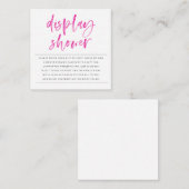 ディスプレイシャワー – ピンクのインサート エンクロージャーカード (正面/裏面)