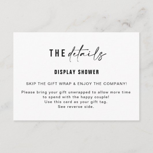 ディスプレイシャワー 挿入カード & ギフトタグ | ミディアム エンクロージャーカード (正面)