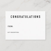 ディスプレイシャワー 挿入カード & ギフトタグ | 小 エンクロージャーカード (裏面)