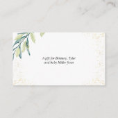 ディスプレイシャワーNoWrap緑の葉の金ゴールド(ばちゃばちゃ)跳ねる エンクロージャーカード (裏面)