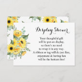 ディスプレイブライダルウェディングシャワーひまわり緑 エンクロージャーカード (正面/裏面)