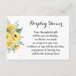ディスプレイブライダルウェディングシャワーひまわり緑 エンクロージャーカード