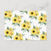 ディスプレイブライダルウェディングシャワーひまわり緑 エンクロージャーカード (裏面)
