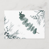 ディスプレイブライダルウェディングシャワーグリーンユーカリプタス  エンクロージャーカード (裏面)