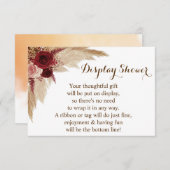 ディスプレイブライダルウェディングシャワーパンパスグラス エンクロージャーカード (正面/裏面)