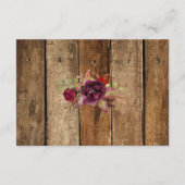 ディスプレイブライダルウェディングシャワーブルゴーニュフラワー エンクロージャーカード (裏面)