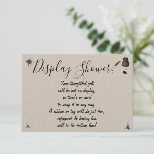 ディスプレイブライダルウェディングシャワーペン&インクウェル エンクロージャーカード (スタンド正面)