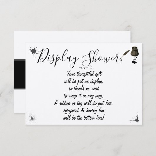 ディスプレイブライダルウェディングシャワーペン&インクウェルEnclo エンクロージャーカード (正面/裏面)