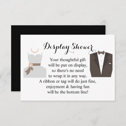 ディスプレイブライダルウェディングシャワー新郎新婦 エンクロージャーカード (正面/裏面)