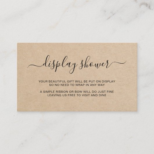 ディスプレイ シャワー ブラウン ジェンダーニュートラル ベビーシャワー エンクロージャーカード (正面)