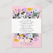 ディスプレイ シャワー プリティー ワイルドフラワー 芝生 ギフト タグ エンクロージャーカード (正面)