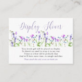 ディスプレーかわいらしシャワーパープルワイルドフラワーギフトラベル エンクロージャーカード (正面)