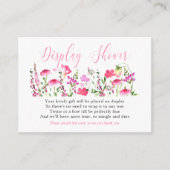 ディスプレーかわいらしシャワーピンク野花ギフトラベル エンクロージャーカード (正面)