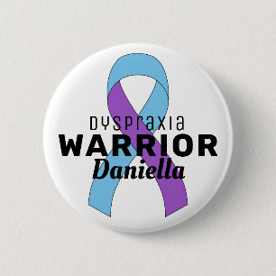 ディスプレーシアリボン白ボタン 缶バッジ