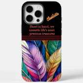 ディスプ鮮やかレイ内の水色の羽芸術的飾り Case-Mate iPhoneケース (裏面)