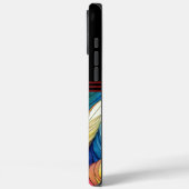 ディスプ鮮やかレイ内の水色の羽芸術的飾り Case-Mate iPhoneケース (裏面 / 左)