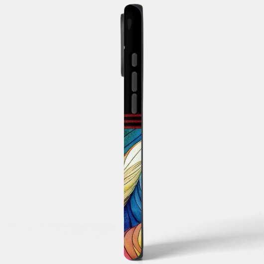 ディスプ鮮やかレイ内の水色の羽芸術的飾り Case-Mate iPhoneケース (裏面 / 左)