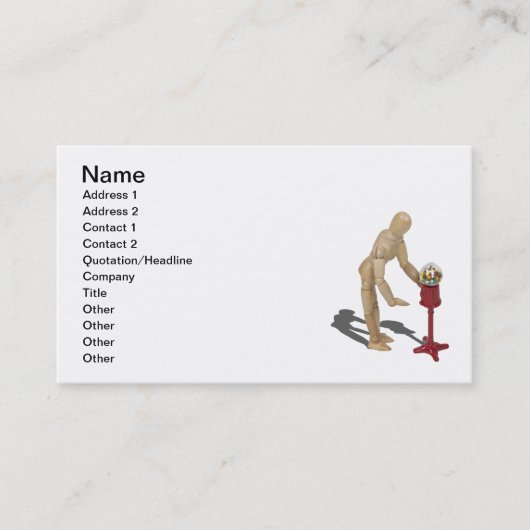 ディスペンサーからGumballを得ること 名刺 (正面)